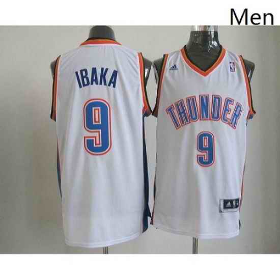 Thunder 9 Serge Ibaka White Revolution 30 Stitched NBA Jersey